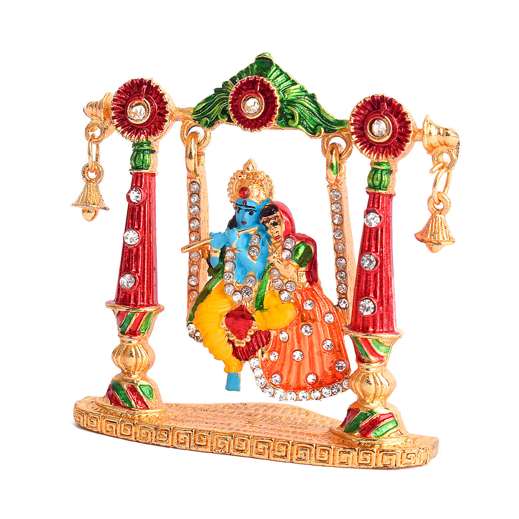 Radha Krishna on Swing Idol Puja Store Online Pooja Items Online Puja Samagri Pooja Store near me www.satvikworld.com