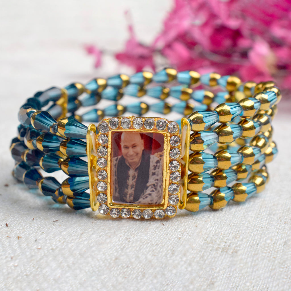 Buy Crystal Blue Crystal Pearl Guruji Swaroop Bracelet| Satvikstore.in –  satvikstore.in