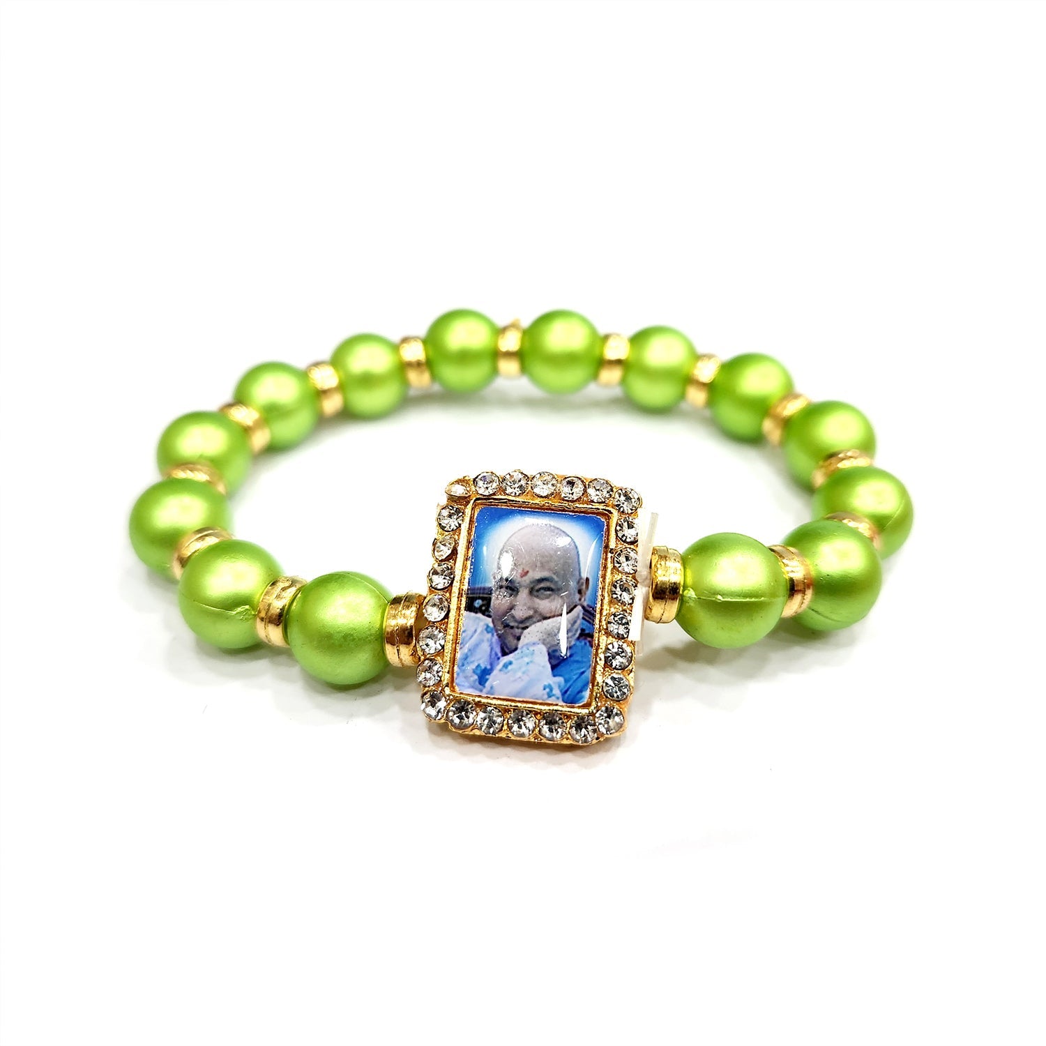 Multicolor Glass Beads Jai Guru Ji Bracelet