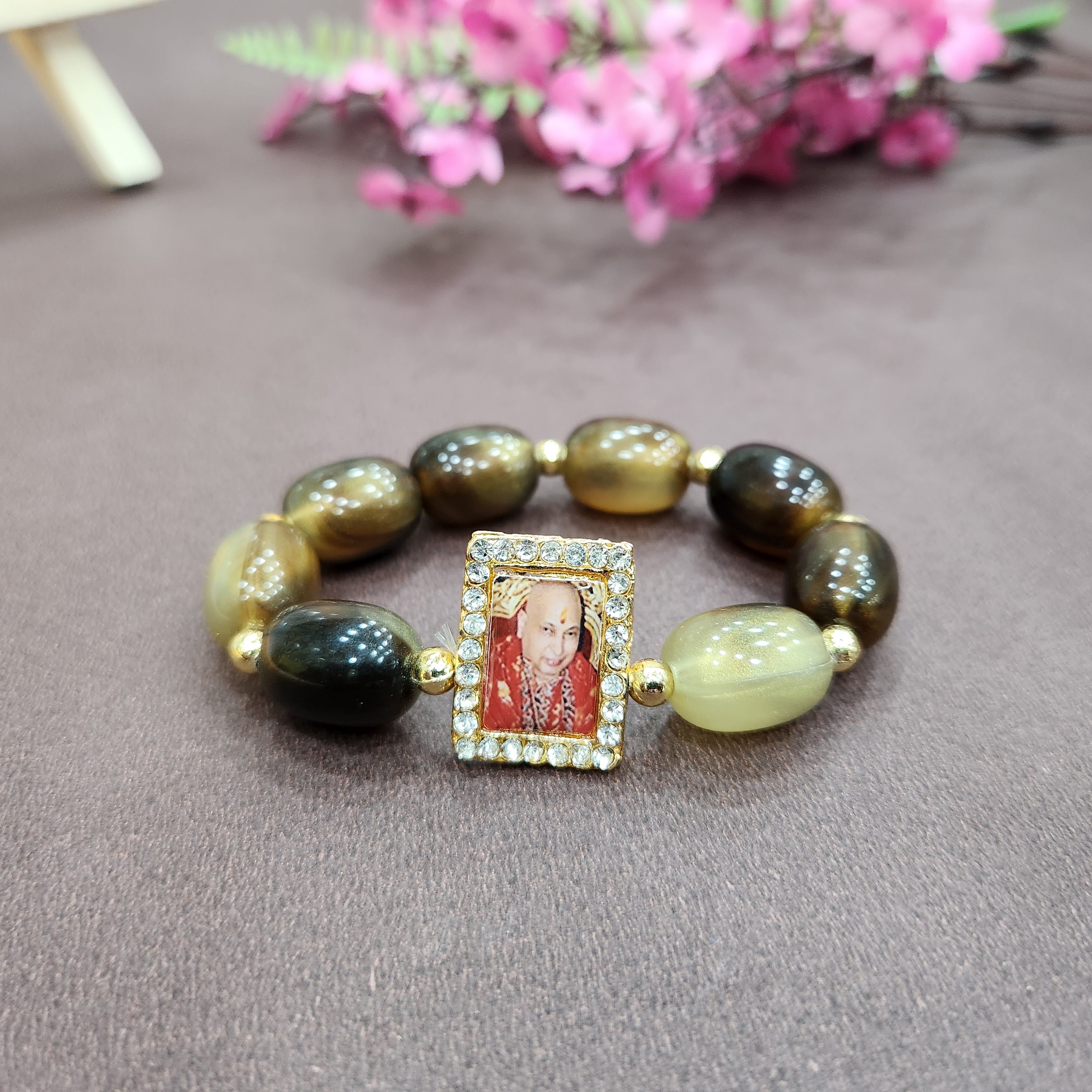 Buy Jai Guru Ji |Positive Silver Sea Stone Bracelet with Jai Guruji Swaroop  at Amazon.in