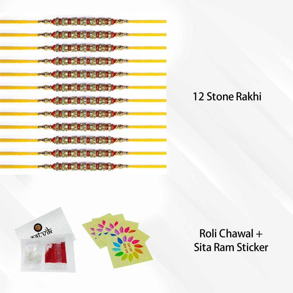 Rakhi Set of 12 Pcs Puja Store Online Pooja Items Online Puja Samagri Pooja Store near me www.satvikstore.in