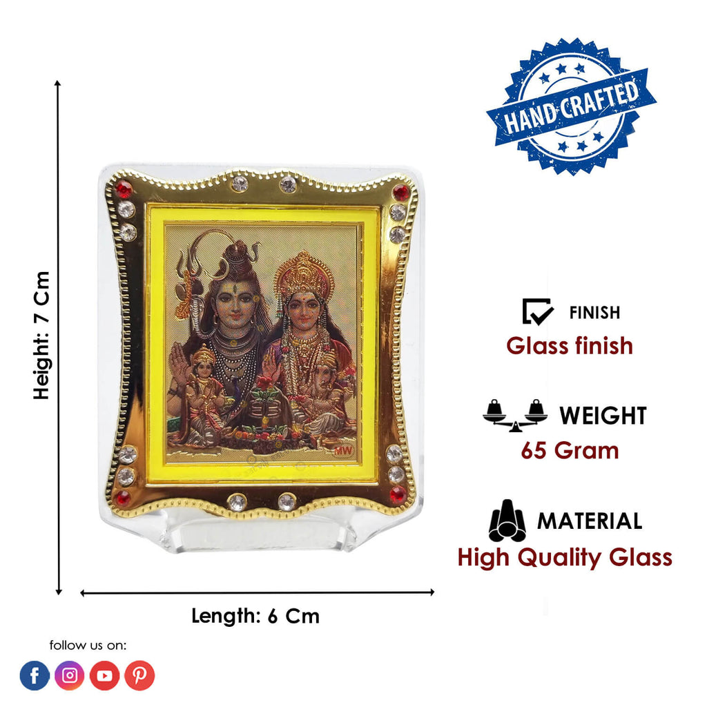 Shiv Parivaar Frame Car Dashboard Puja Store Online Pooja Items Online Puja Samagri Pooja Store near me www.satvikstore.in