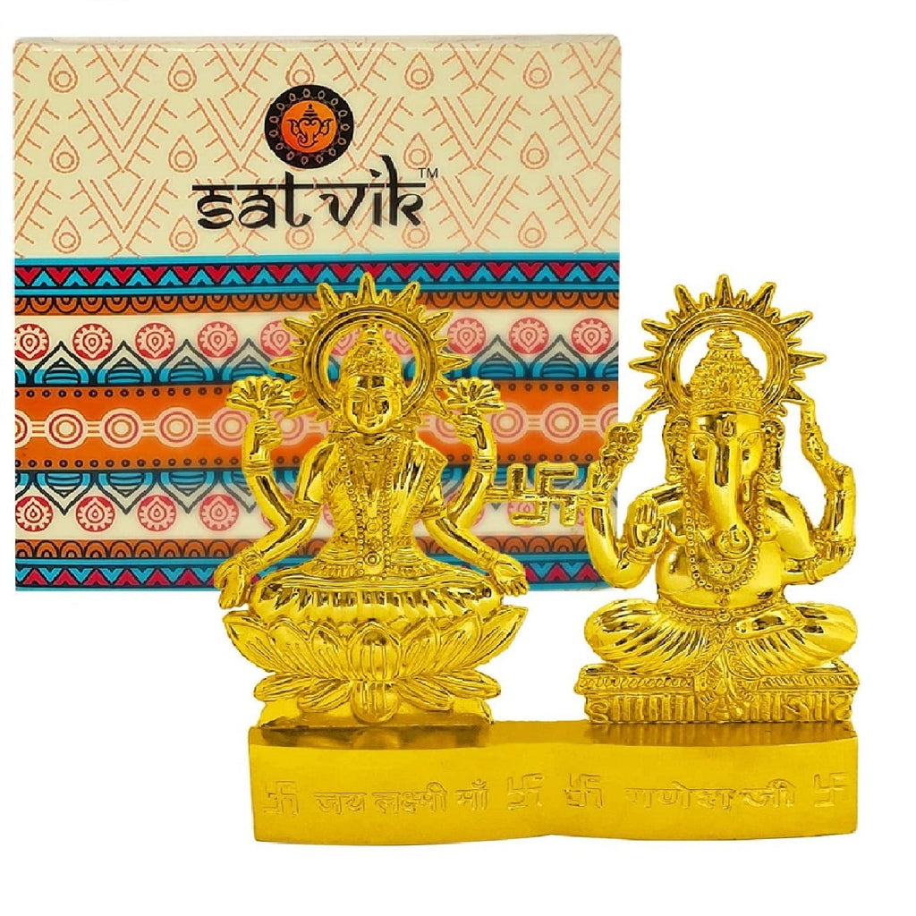 Lakshmi Ganesha Metal Statue Puja Store Online Pooja Items Online Puja Samagri Pooja Store near me www.satvikworld.com